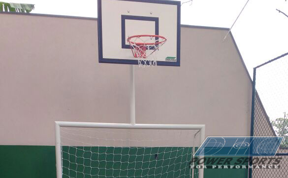 Mini-Basquete Conjugada com Trave para Futebol de Salão + acessórios para basquete + POWER SPORTS