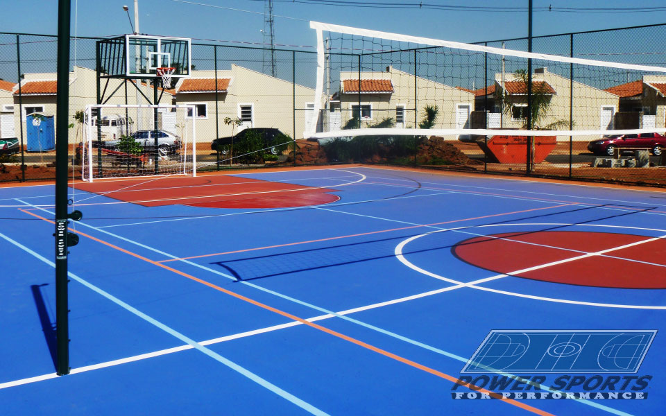 Poste para Voleibol com Regulagem de Altura + acessórios para voleibol + POWER SPORTS