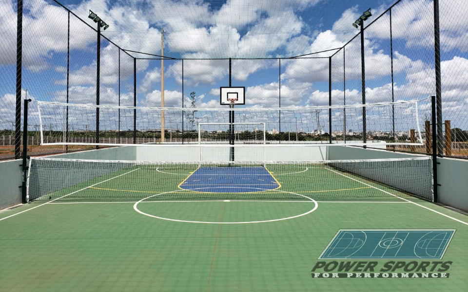 Poste para Voleibol com Regulagem de Altura + acessórios para voleibol + POWER SPORTS