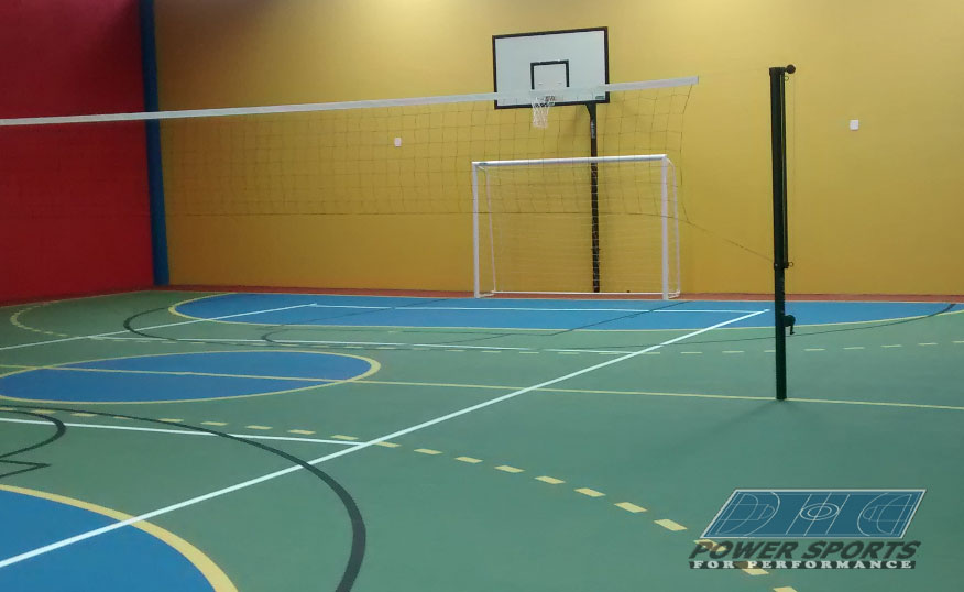 Poste para Voleibol com Regulagem de Altura + acessórios para voleibol + POWER SPORTS