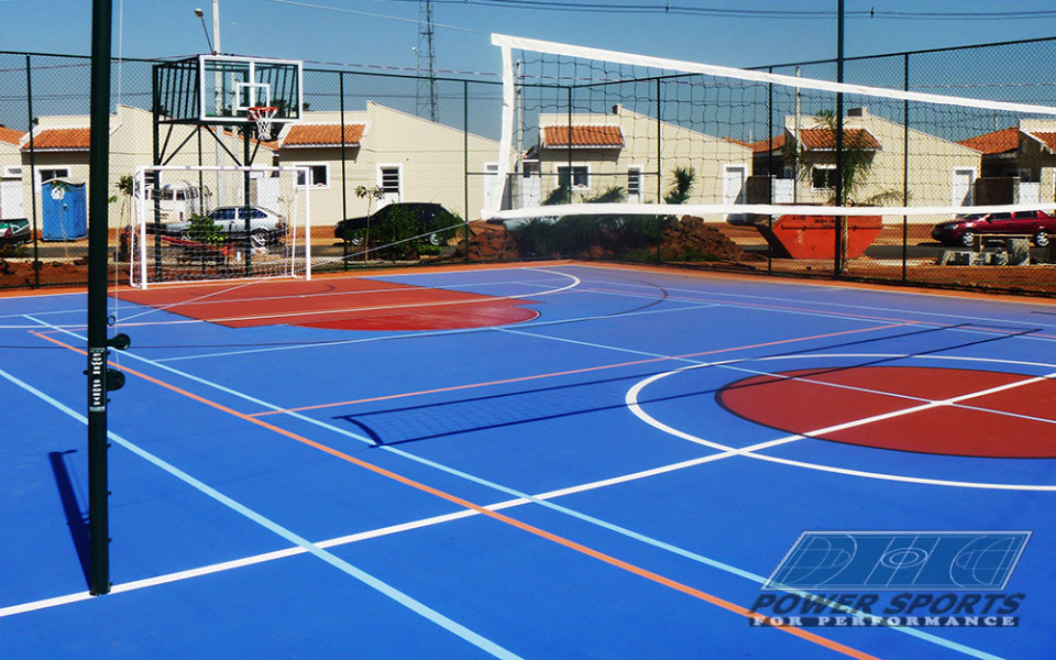 Poste para Voleibol Conjugado com Tênis + acessórios para voleibol + POWER SPORTS
