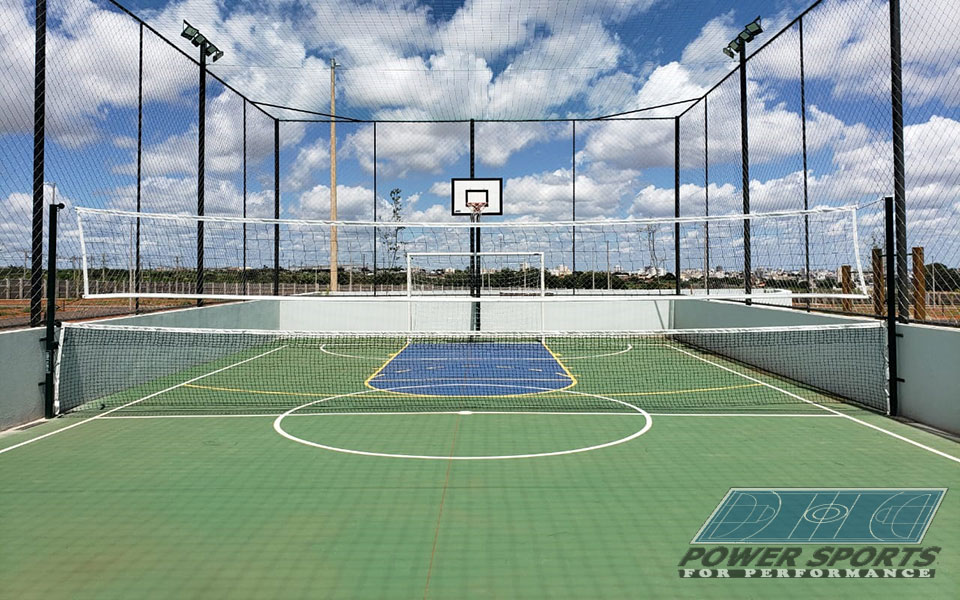 Poste para Voleibol Conjugado com Tênis + acessórios para voleibol + POWER SPORTS